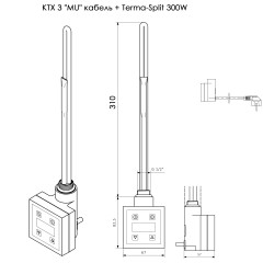 Блок Terma КТХ 3 &quot;MU&quot; черный кабель + Terma-Split 300W