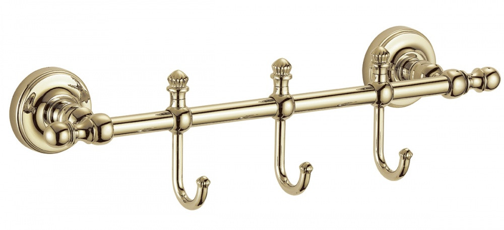 31073-E П/держатель 3 крючка (ЗОЛОТО) GANZER (10/1шт)