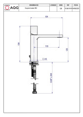 AQG QB, однорычажный смеситель для раковины без донного клапана, цвет хром