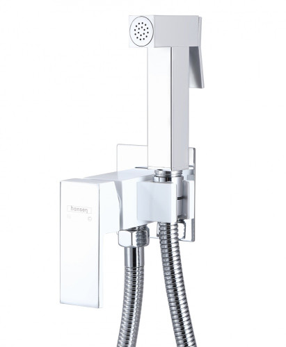 62206-F Комплект встраива. для биде (КВАДРАТ.,ХРОМ/БЕЛЫЙ)  HANSEN (10/1шт)