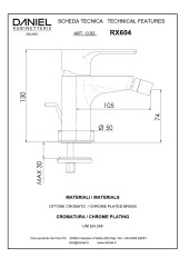 Daniel Reflex, однорычажный смеситель для биде с донным клапаном, цвет черный матовый