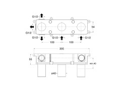 Встроенная часть смесителя CRISTINA System CS11500