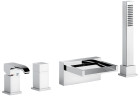 Emmevi Niagara, комплект смесителя на борт ванны на 4 отверстия с каскадным изливом, цвет хром