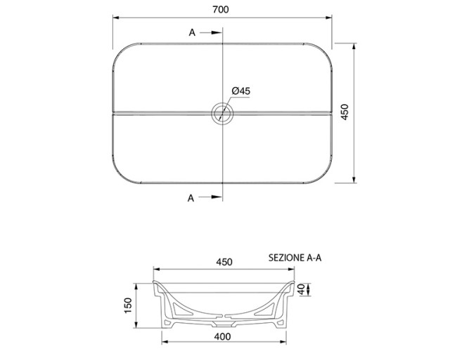 Раковина встраиваемая Scarabeo MIZU 9004