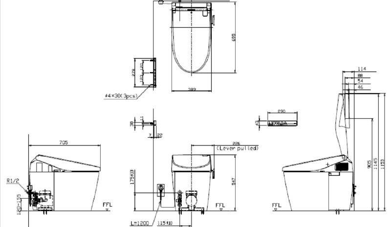 Унитаз напольный NEOREST AH слив в стену TOTO NEOREST AH CS989PVR#NW1