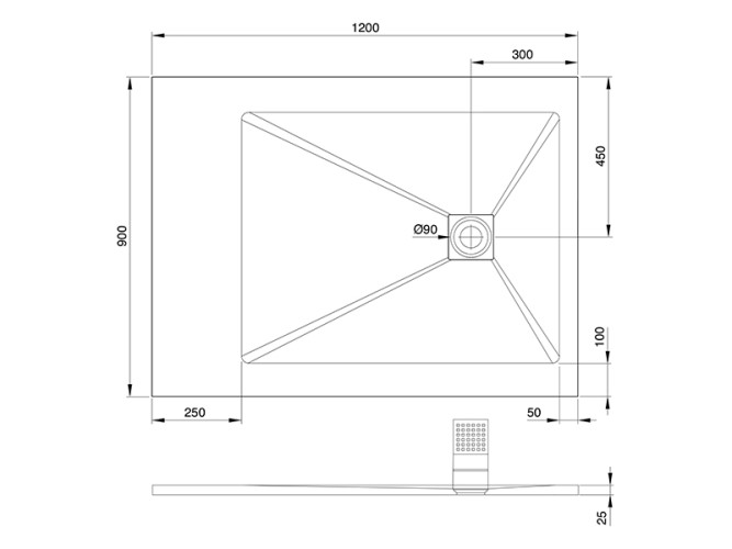Душевой поддон с решеткой Scarabeo STEP 3015/8