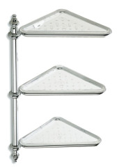 Stil Haus Elite, угловая 3-х уровневая полка из пластика, цвет хром