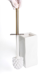 Stil Haus Prisma, напольный керамический ёрш, цвет золото - белая керамика