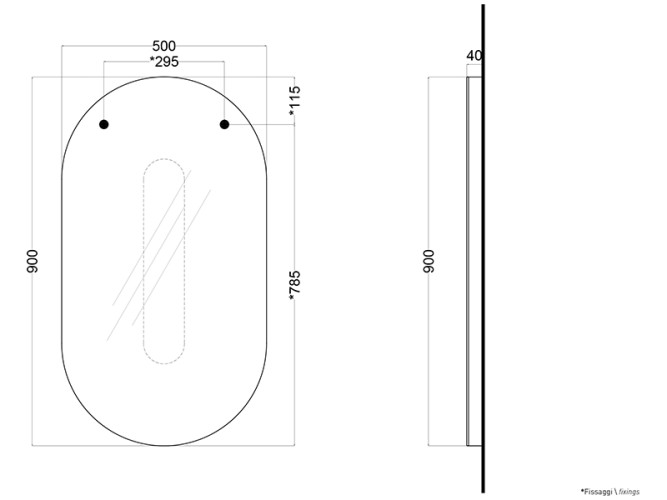 Зеркало овальное CIELO I CATINI CASPO NM