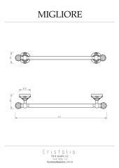 Полотенцедержатель L45 см, золото/Swarovski Migliore Cristalia