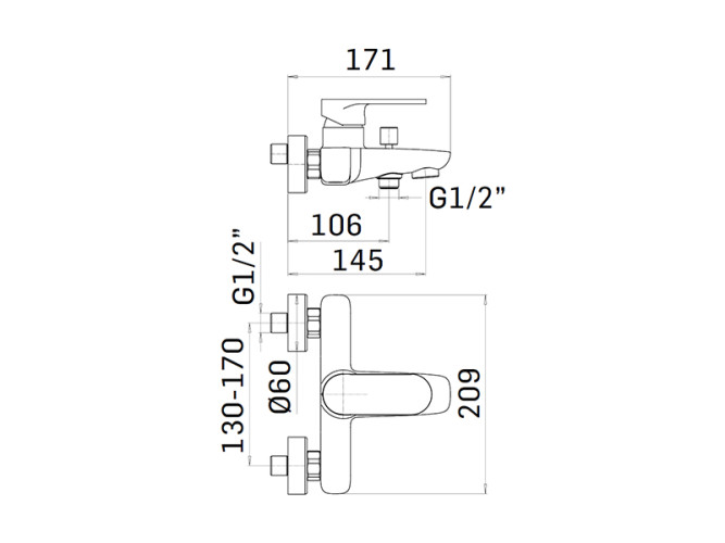 Смеситель для ванной MAMOLI ELLISSE 1980FB39P121