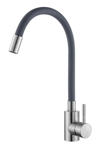 59304-GP Смес. из НЕРЖ. для кух. (САТИН с гиб. сер. изл.) HANSEN (20/1шт)