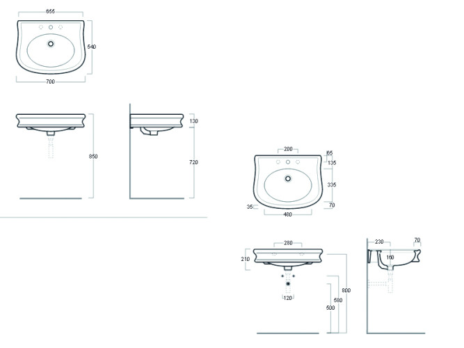 Раковина подвесная SIMAS LANTE LA 10/1 hole