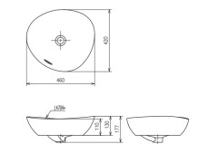 Раковина полувстраиваемая TOTO TA LS903MTVE#CMW