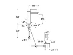 Смеситель для раковины CRISTINA QUADRI QM22124