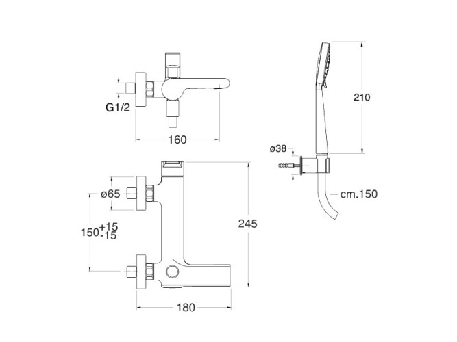 Смеситель для ванны CRISTINA DELTA DE18024