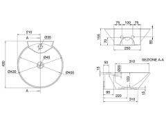 Раковина накладная или подвесная Scarabeo THIN-LINE 8010/R