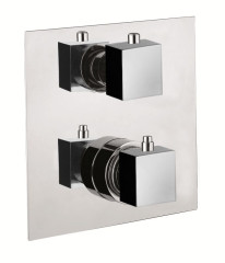 Fiore, встраиваемый квадратный смеситель для душа с термостатом на 3 выхода, цвет хром
