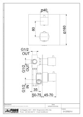 Fiore, встраиваемый квадратный смеситель для душа с термостатом на 3 выхода, цвет хром
