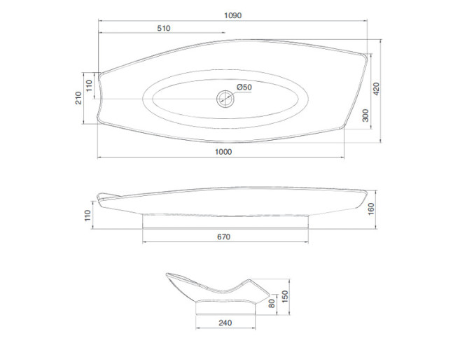 Раковина накладная Scarabeo KONG 8054