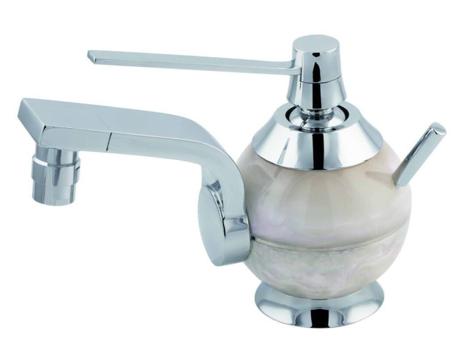 Mariner Perle, однорычаж. смеситель для биде с загнутым носом с донным клапаном, цвет черный жемчуг