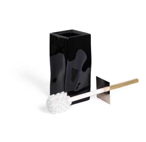 Stil Haus Prisma, напольный керамический ёрш, цвет золото - черная керамика