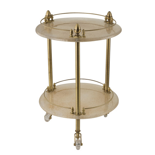 Столик на колёсиках H57xD40 см, стекло/бронза Migliore Elisabetta