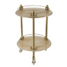 Столик на колёсиках H57xD40 см, стекло/бронза Migliore Elisabetta
