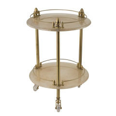 Столик на колёсиках H57xD40 см, стекло/бронза Migliore Elisabetta