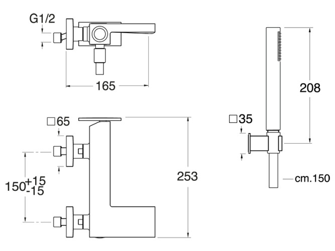 Смеситель для ванны CRISTINA TABULA TA10034