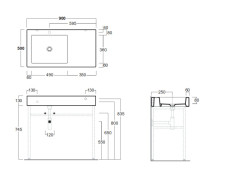 Раковина подвесная/накладная SIMAS FROZEN FZ 11 bia 1 hole