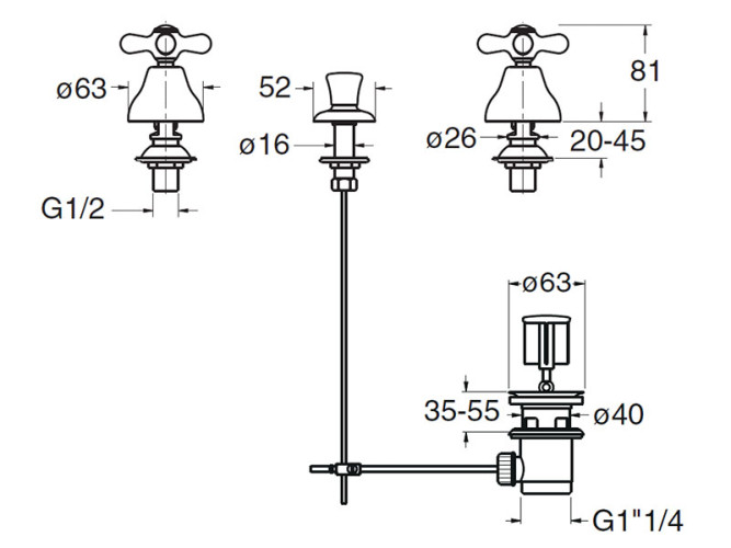 Смеситель для биде CRISTINA IMPERO IM30113