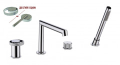 19133 Смеситель на борт ванны (4-отв,ХРОМ) GANZER (6/1шт)