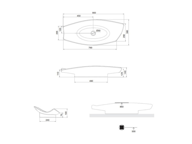 Раковина накладная Scarabeo KONG 8053