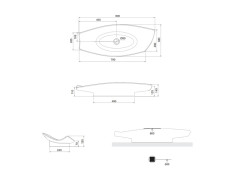 Раковина накладная Scarabeo KONG 8053