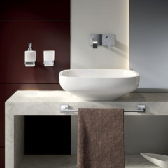 Gedy Elba, настенный стеклянный дозатор с металлической помпой, цвет хром