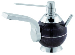 Mariner Perle, однорычаж. смеситель для рак. с загнутым носом с дон. клапаном, цвет черный жемчуг