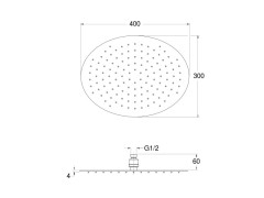 Лейка верхнего душа CRISTINA SANDWICH PD01028