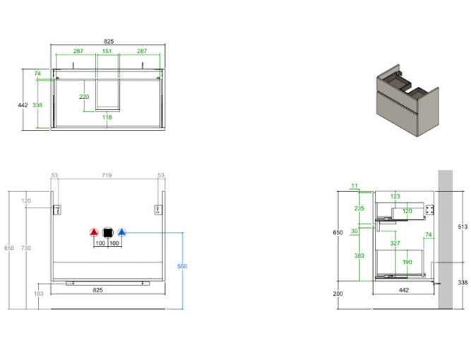 Комплект мебели BERLONI BAGNO SELECTA SLC 085 00 E 1417