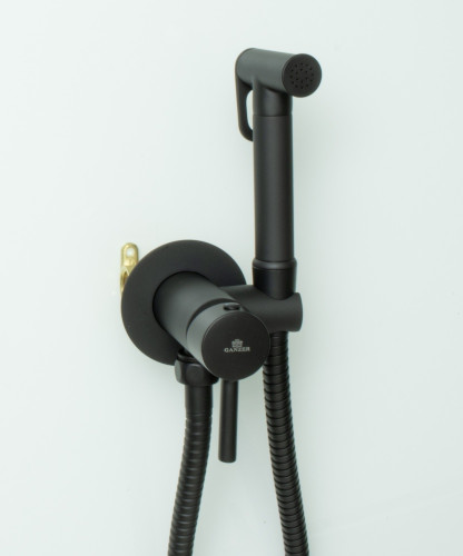 42101-C Set Смеситель встраива. для биде КРУГ. (ЧЕРНЫЙ) GANZER  (10/1шт)