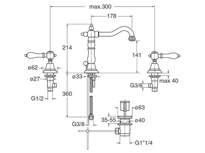 Смеситель для раковины CRISTINA CANOVA ELITE CL20752