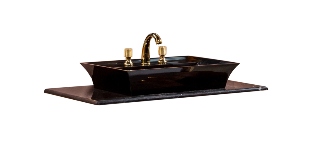 Столешница мрамор 101см Black Toros под LV-6 чашу