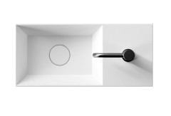 Alice Spy, подвесная прямоугольная раковина 55x25x11h см c крепежом fix01, цвет белый глянцевый