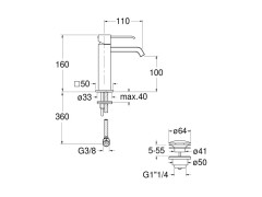 Смеситель для раковины CRISTINA QUADRI QM22024