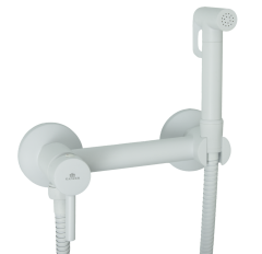 12202-F Set Смеситель для гиг. душа КРУГ (БЕЛЫЙ)  GANZER  (10/1шт)