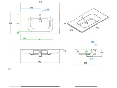 Раковина на тумбу BERLONI BAGNO SUITE  LAVQADINCXR55 110