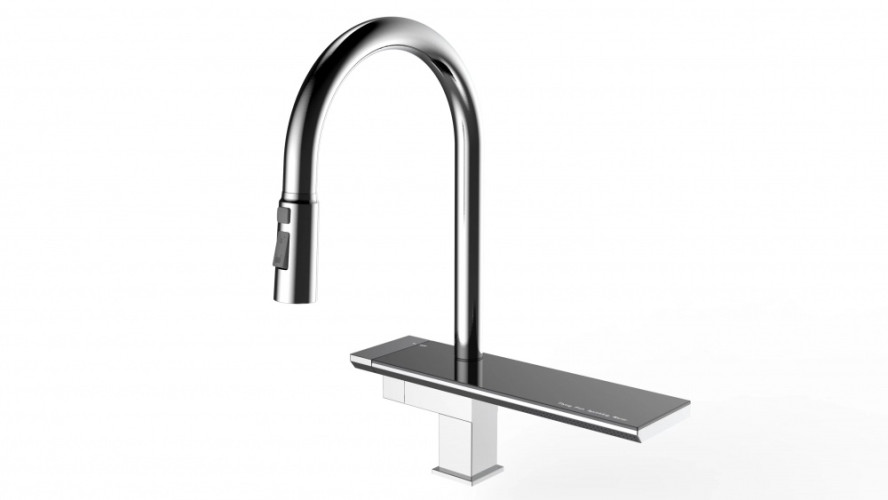 15014 Смес. для кухни выс. с ВЫД. лейкой и ПОЛКОЙ (ХРОМ) ViEiR (5/1шт)