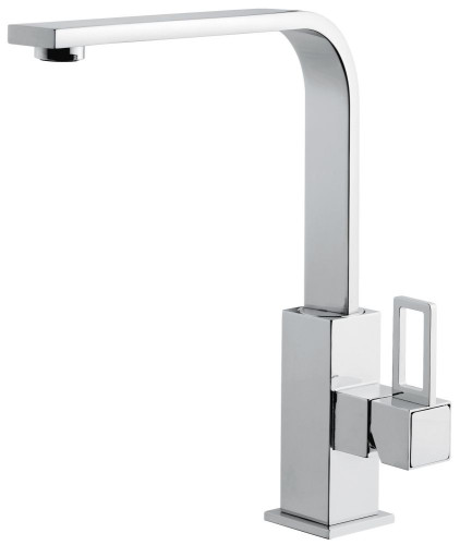 Emmevi Gea, однорычажный кухонный смеситель с поворотным изливом (излив 19,5 см), ручка со стержнем, без донного клапана, цвет хром