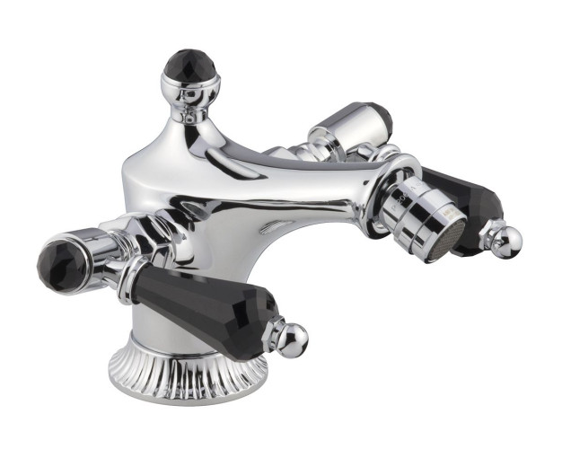 Emmevi The One Atena, смеситель для биде. Черные кристаллы Swarovski, цвет хром