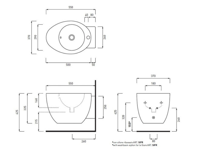 Биде подвесное CIELO LE GIARE LGBS